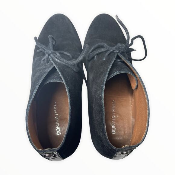 DONALD J PLINER black suede wedge ankle booties size 8.5 - Picture 7 of 10